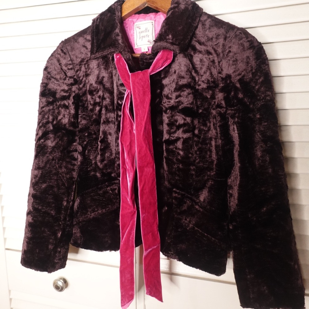 nanette lepore velvet jacket size 2